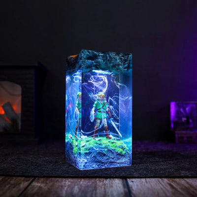 Zelda Link Sword Shield Epoxy Resin Lamp, Night Light