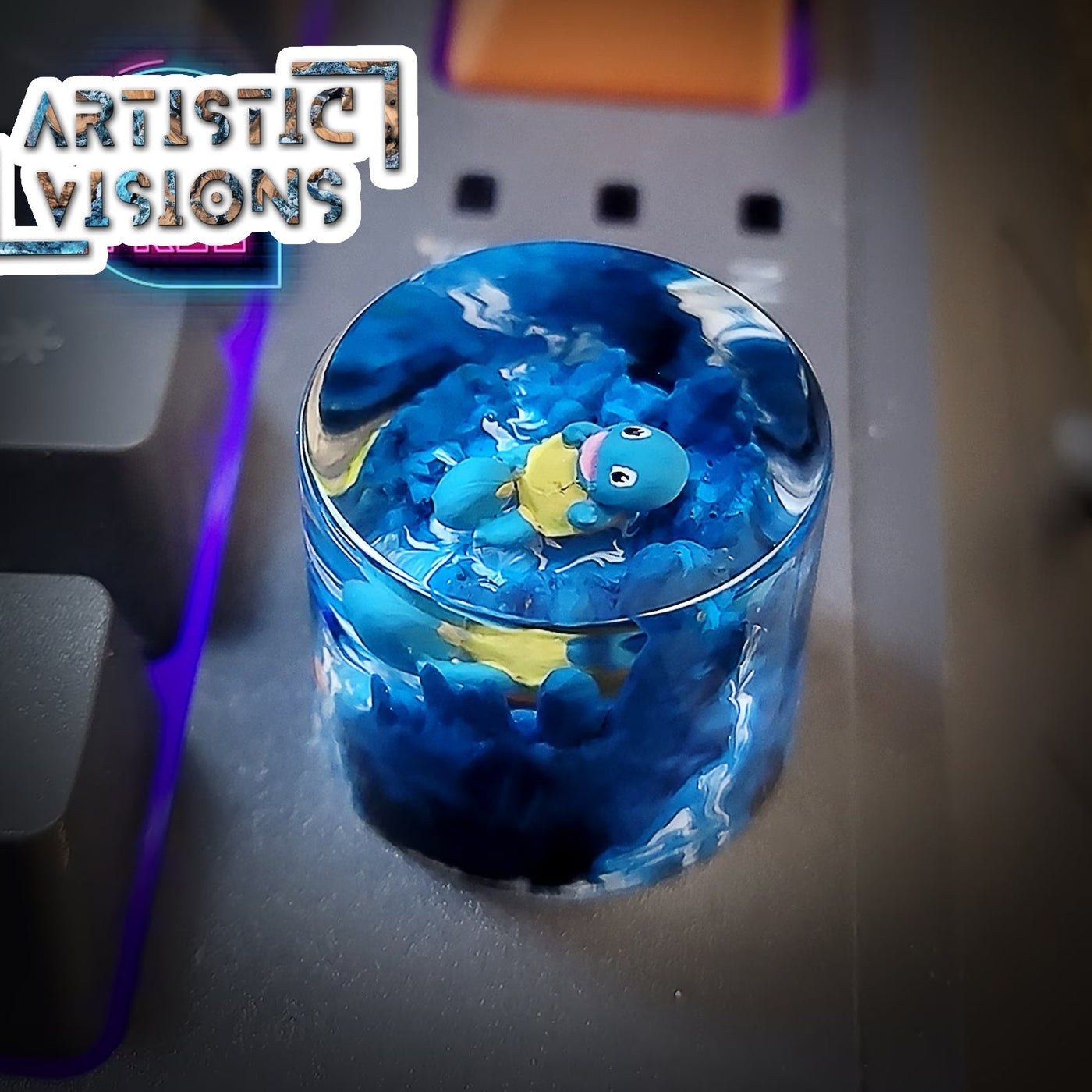 Pokemon Squirtle Keyboard Knob Artisan Keycaps Epoxy Resin