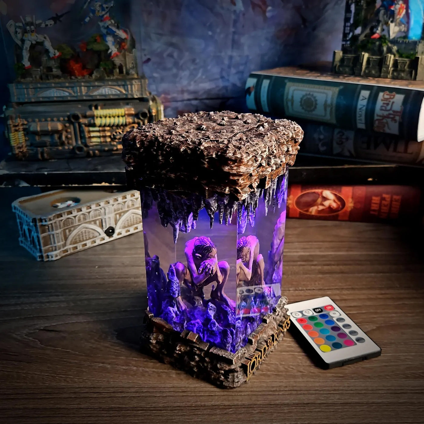 LOTR Lord Of Rings Smeagol Gollum Diorama Epoxy Resin Lamp, Night Light, Wireless Lights