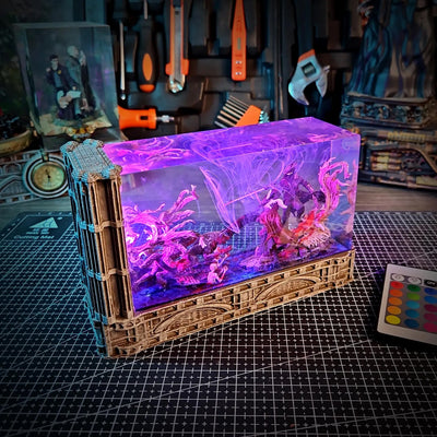 Bloodborne The Hunter and Lady Maria Diorama Diorama Epoxy Resin Lamp, Night Light, Wireless Lights