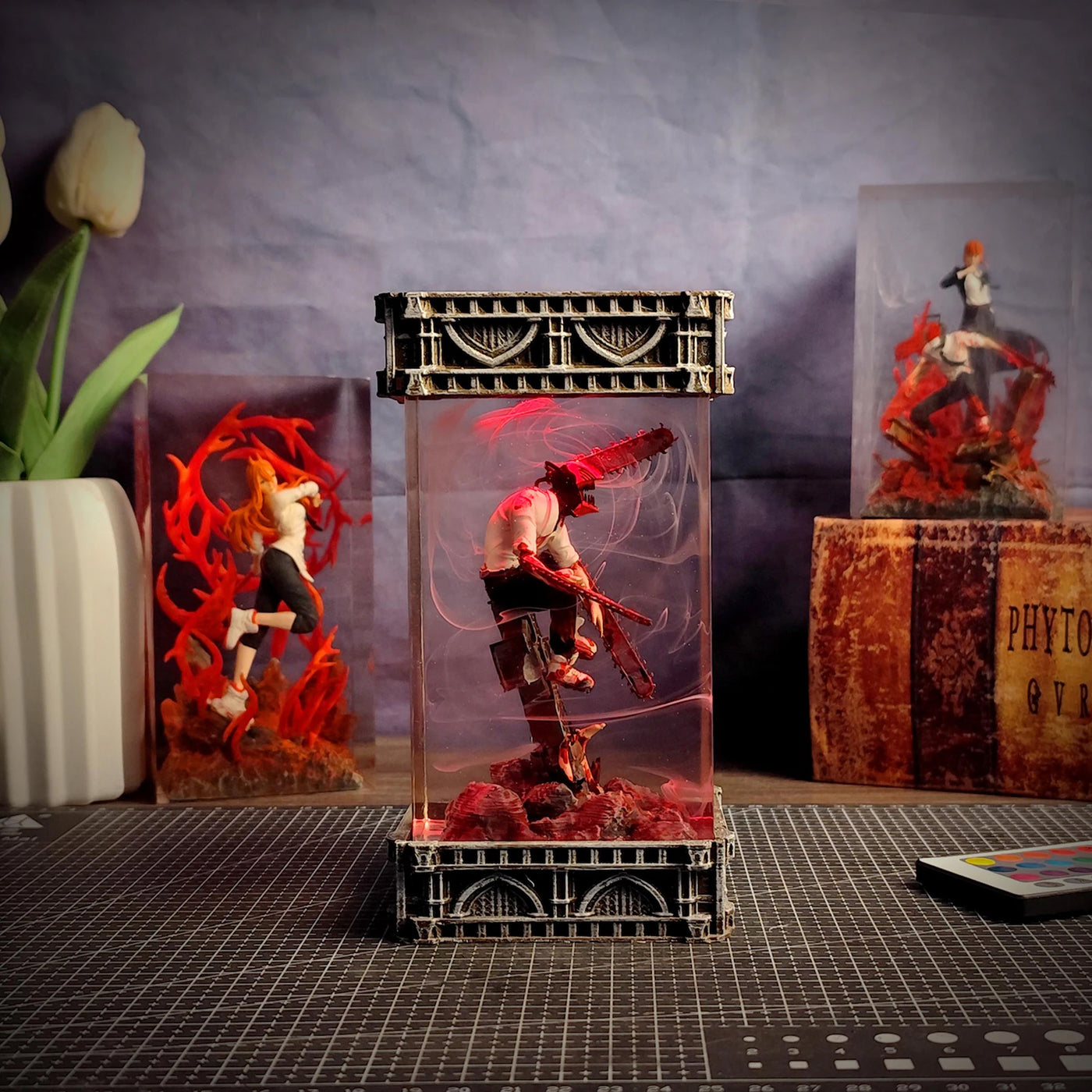 Chainsaw Man Denji Diorama Epoxy Resin Lamp, Night Light, Wireless Lights