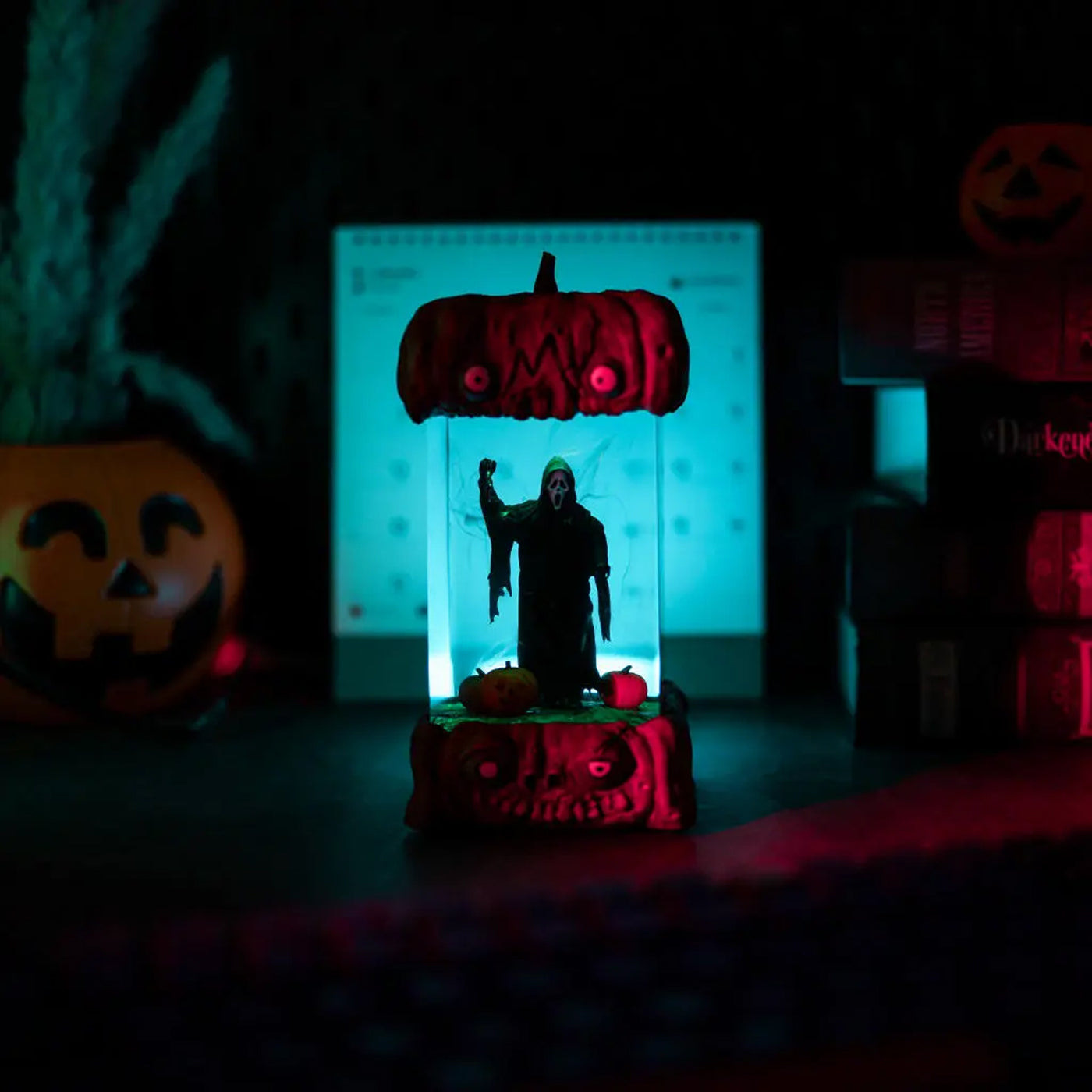 Halloween Horror Scream Ghostface Killer Pumpkin Epoxy Resin Lamp, Night Light, Wireless Lights