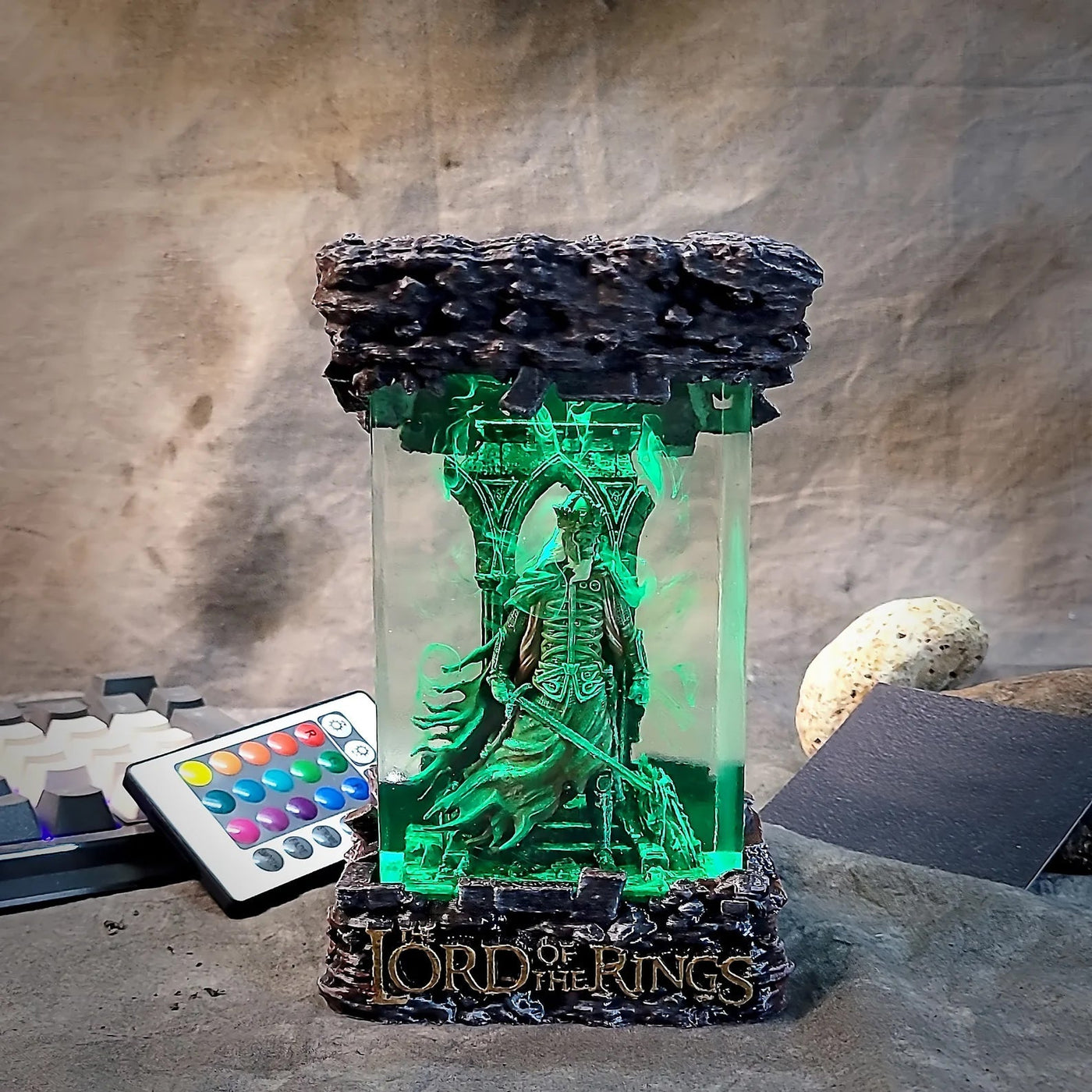 LOTR Lord Of Rings King of the Dead Rioc Diorama Epoxy Resin Lamp, Night Light, Wireless Lights