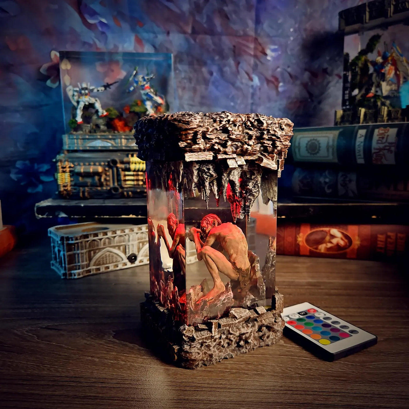 LOTR Lord Of Rings Smeagol Gollum Diorama Epoxy Resin Lamp, Night Light, Wireless Lights