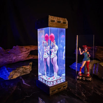 Halloween Horror IT Pennywise Girl Diorama Epoxy Resin Lamp, Night Light, Wireless Lights