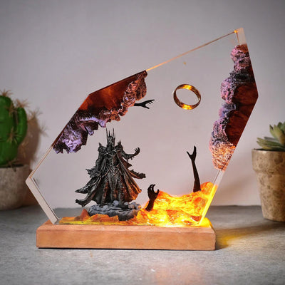 LOTR Lord Of Rings The One Ring Sauron Dark Lord Epoxy Resin Lamp, Night Light