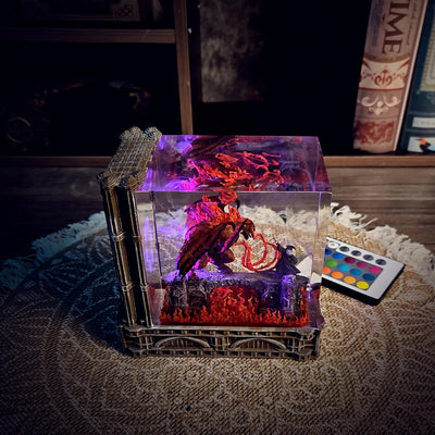 LOTR Lord Of Rings Balrog vs Gandalf Diorama Epoxy Resin Lamp, Night Light, Wireless Lights
