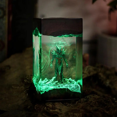 Elder Scrolls Skyrim Daedric Warrior Epoxy Resin Lamp, Night Light