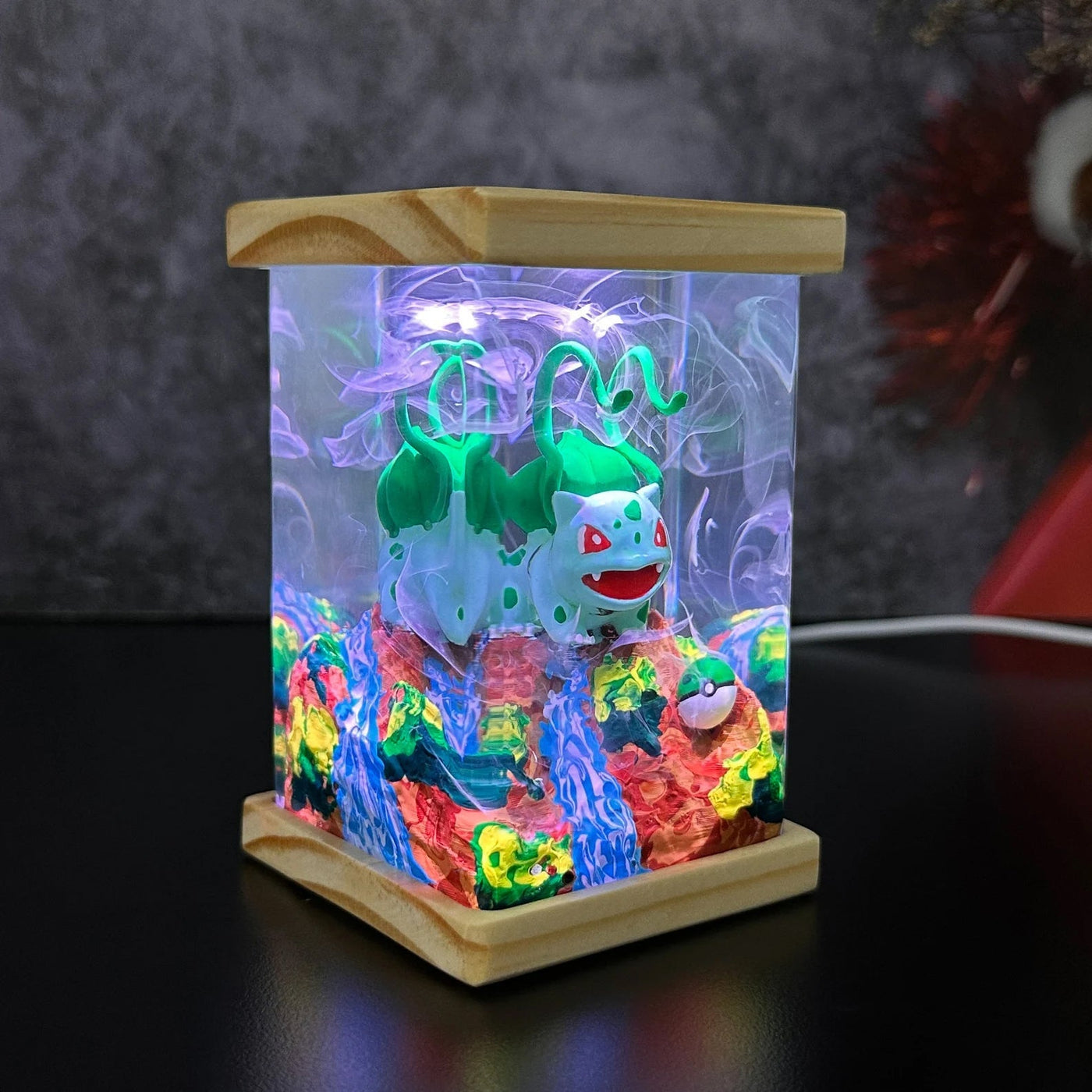 Pokemon Bulbasaur Epoxy Resin Lamp, Night Light