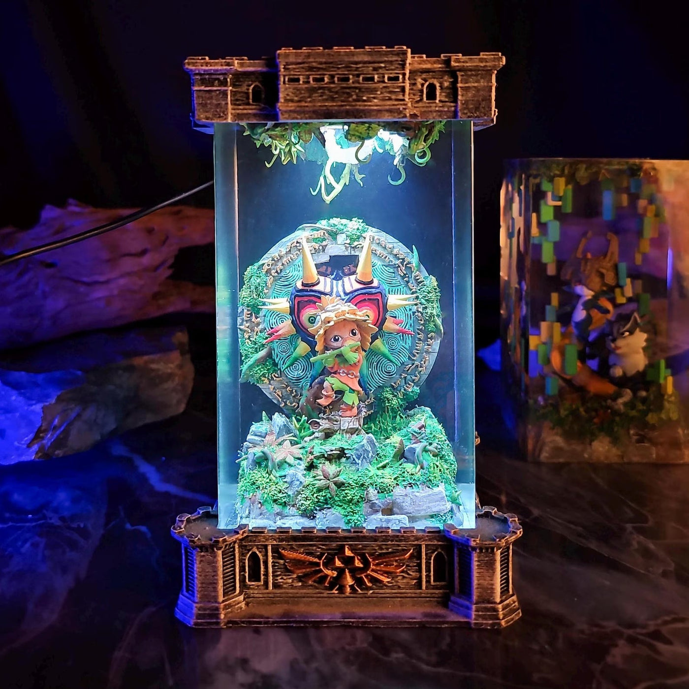 Zelda Majora's Mask Skull Kid Hyrule Warriors Diorama Epoxy Resin Lamp, Night Light, Wireless Lights