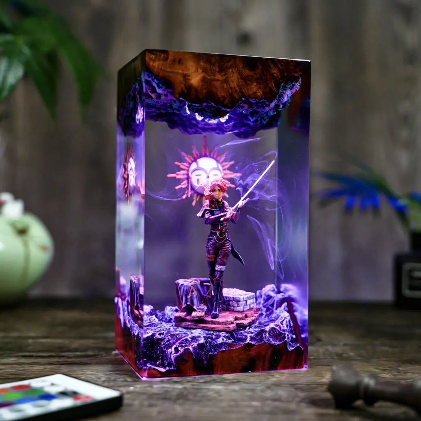 Maelle Clair Obscur Epoxy Resin Lamp, Night Light