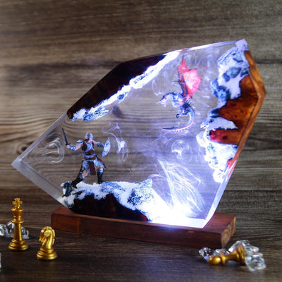 Skyrim Dragonborn Epoxy Resin Lamp, Night Light