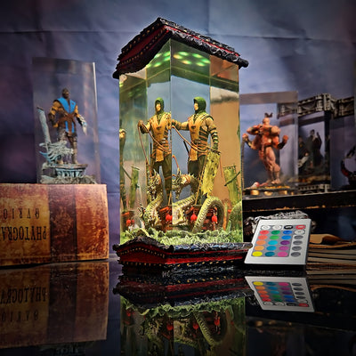 Mortal Kombat Scorpion Epoxy Resin Lamp, Night Light, Wireless Lights