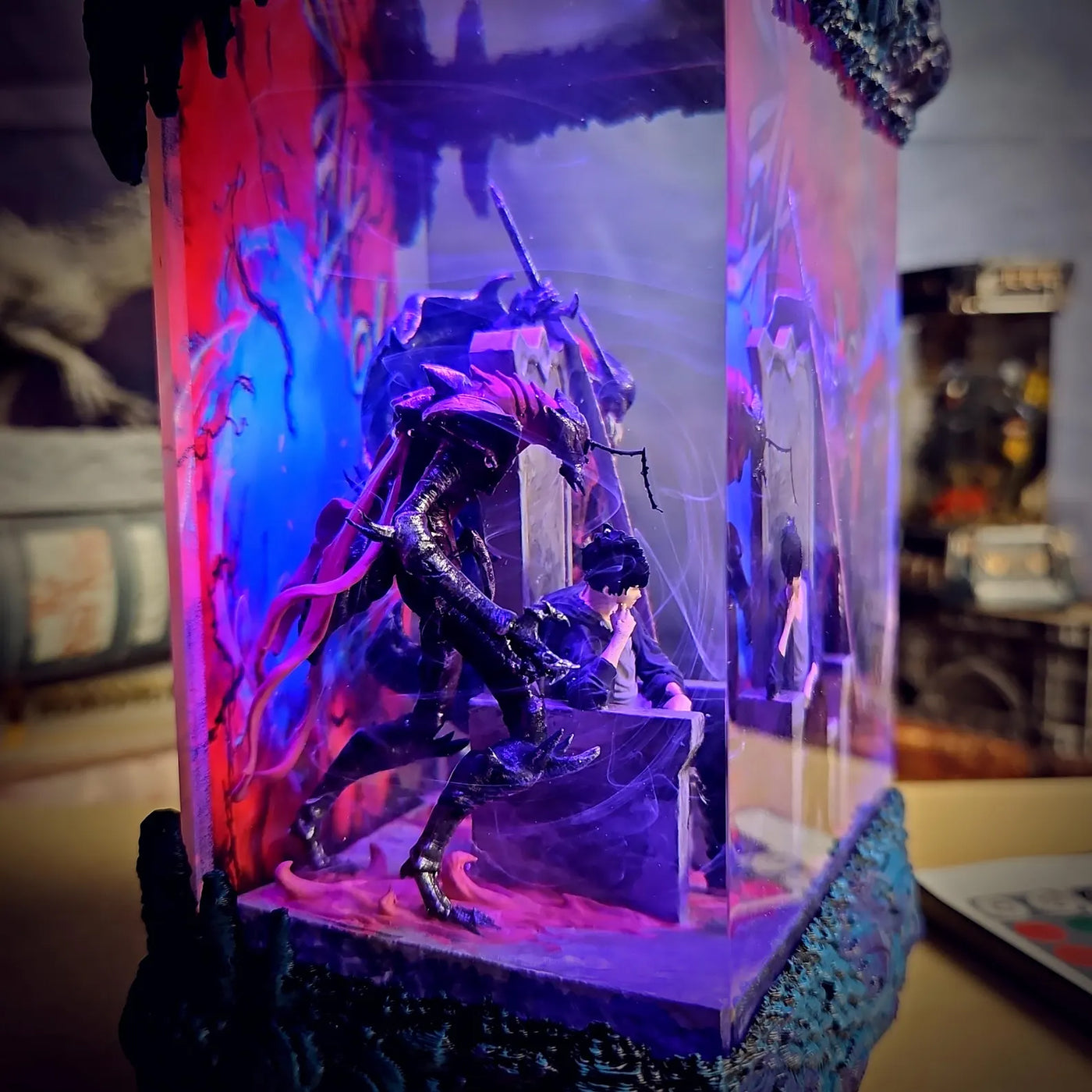 Solo Leveling Sung Jin-woo Beru Blood-Red Commander Igris Diorama Epoxy Resin Lamp, Night Light, Wireless Lights