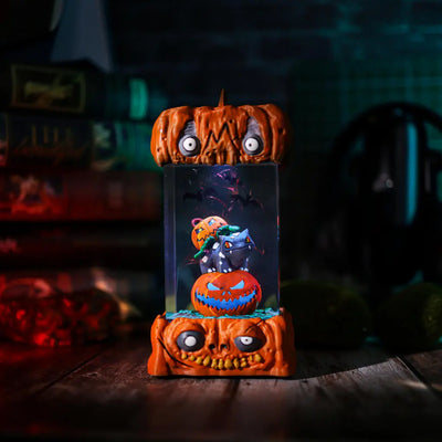 Halloween Spooky Pokemon Bulbasaur Pumpkin Epoxy Resin Lamp, Night Light, Wireless Lights