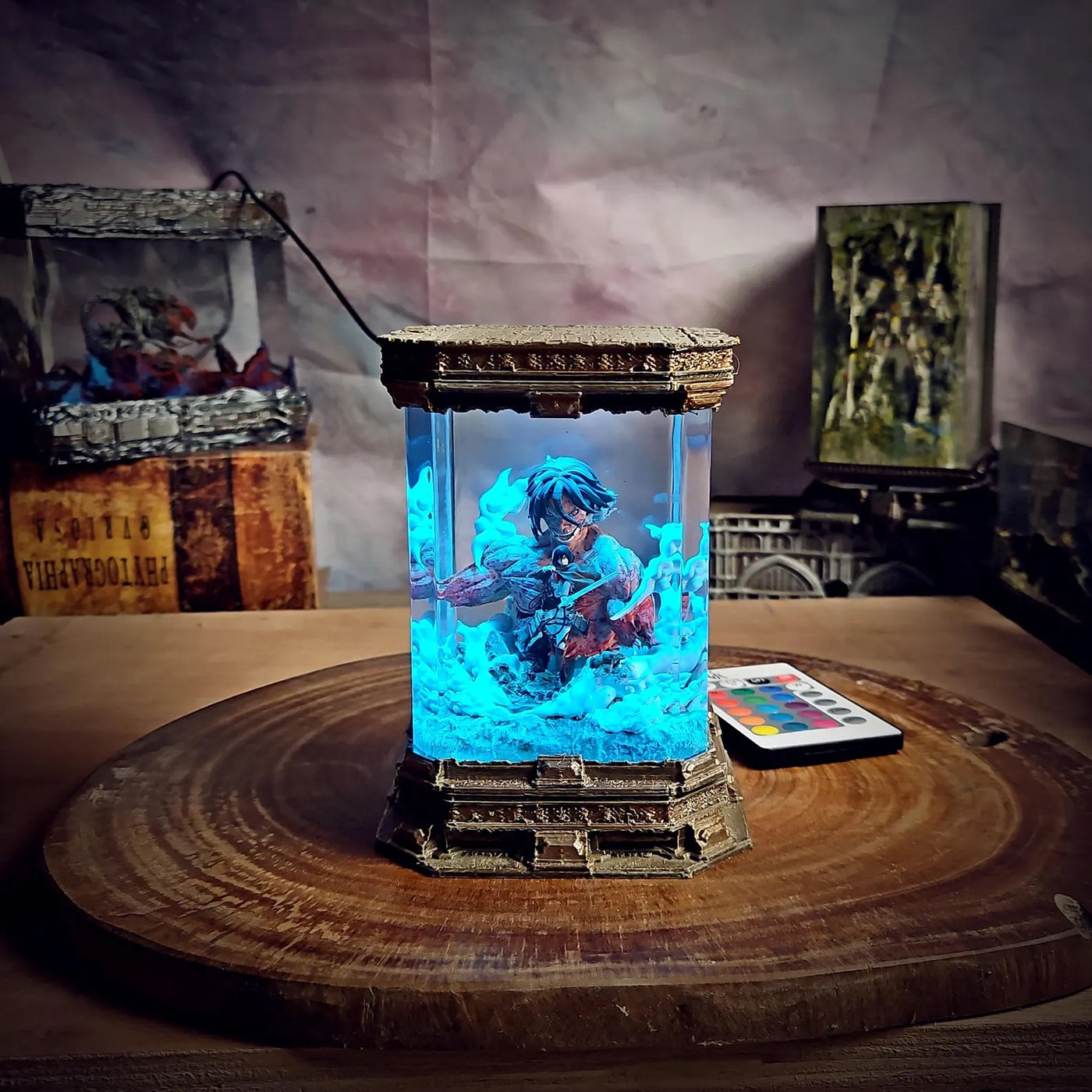 Attack On Titan Eren Yeager Jaeger Diorama Epoxy Resin Lamp, Night Light, Wireless Lights
