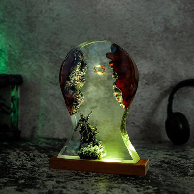 LOTR Lord Of Rings The One Ring Sauron Dark Lord Headphone Stand Epoxy Resin Lamp, Night Light