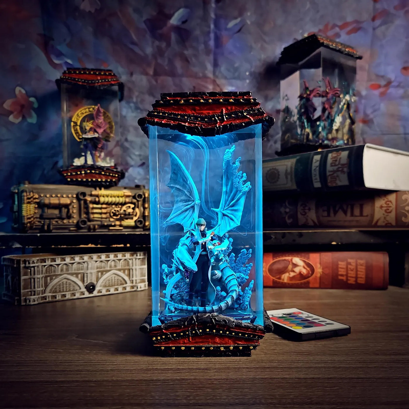 Yu Gi Oh Kaiba Seto Blue-Eyes White Dragon Epoxy Resin Lamp, Night Light, Wireless Lights