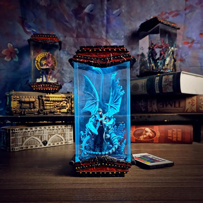 Yu Gi Oh Kaiba Seto Blue-Eyes White Dragon Epoxy Resin Lamp, Night Light, Wireless Lights