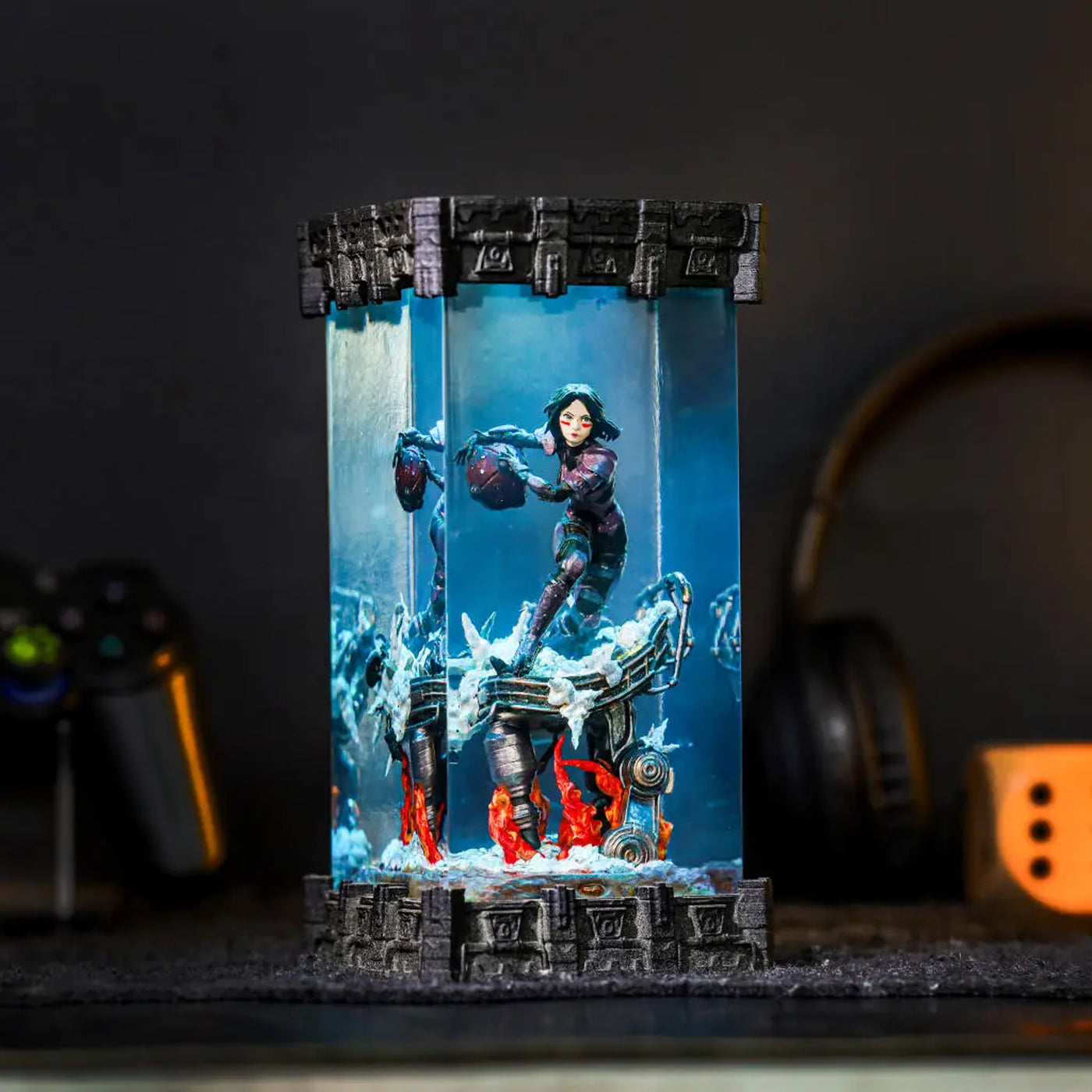 Alita Battle Angel Epoxy Resin Lamp, Night Light, Wireless Lights