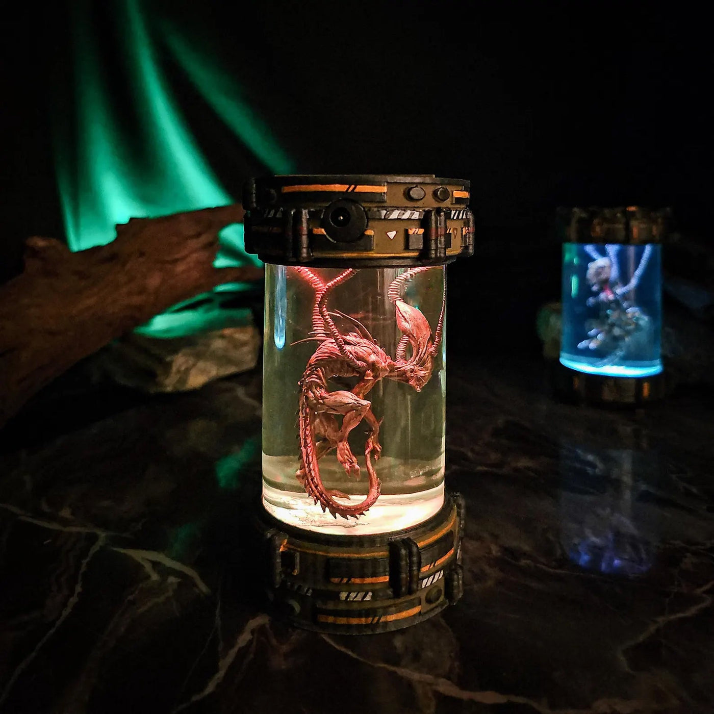 Xenomorph Alien Space Monster Healing Chamber Incubator Epoxy Resin Lamp, Night Light, Wireless Lights