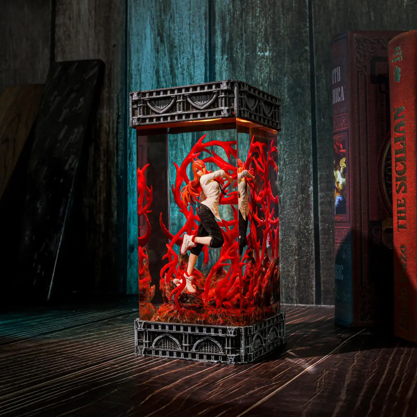 Chainsaw Man Power Diorama Epoxy Resin Lamp, Night Light, Wireless Lights