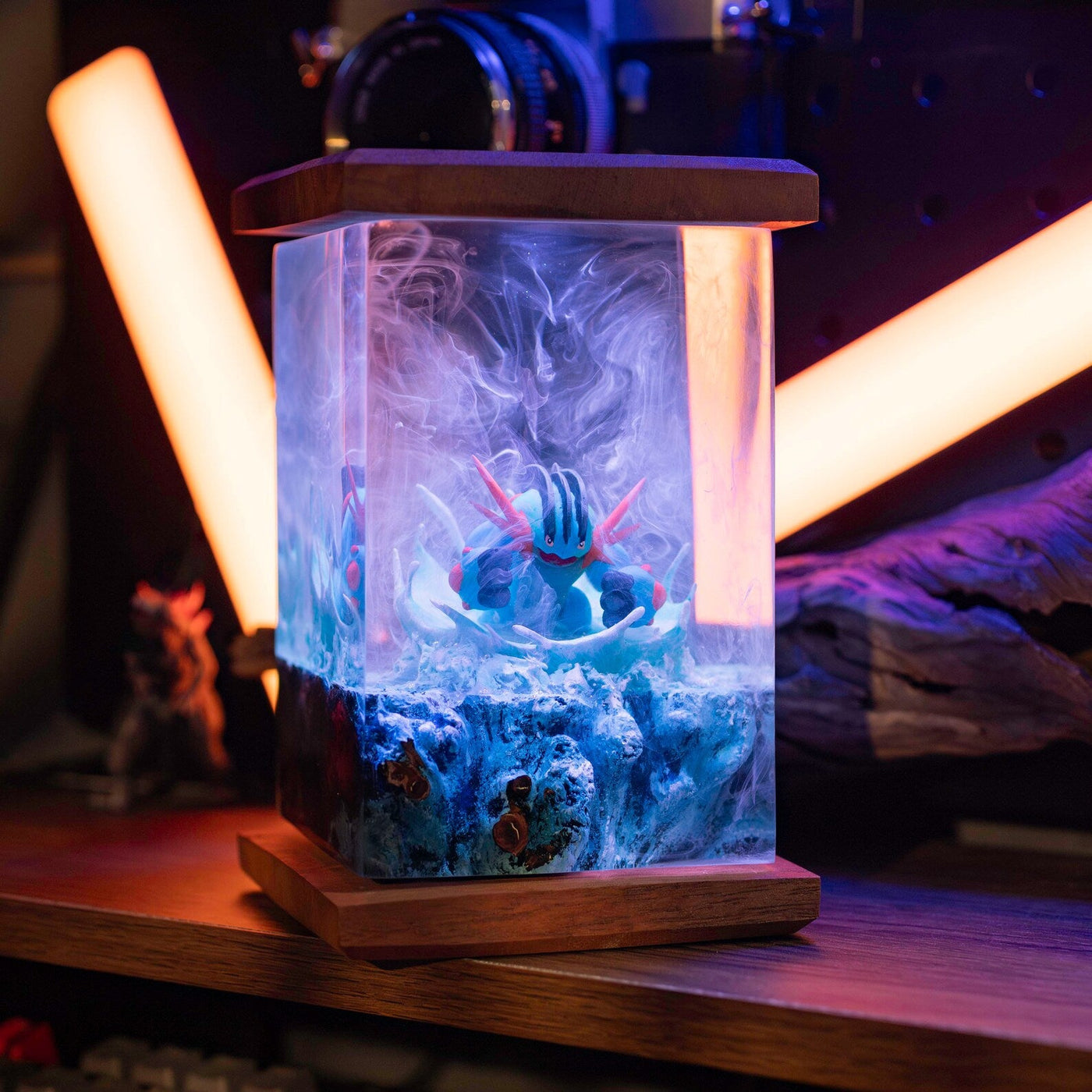 Pokemon Mega Swampert Epoxy Resin Lamp, Night Light