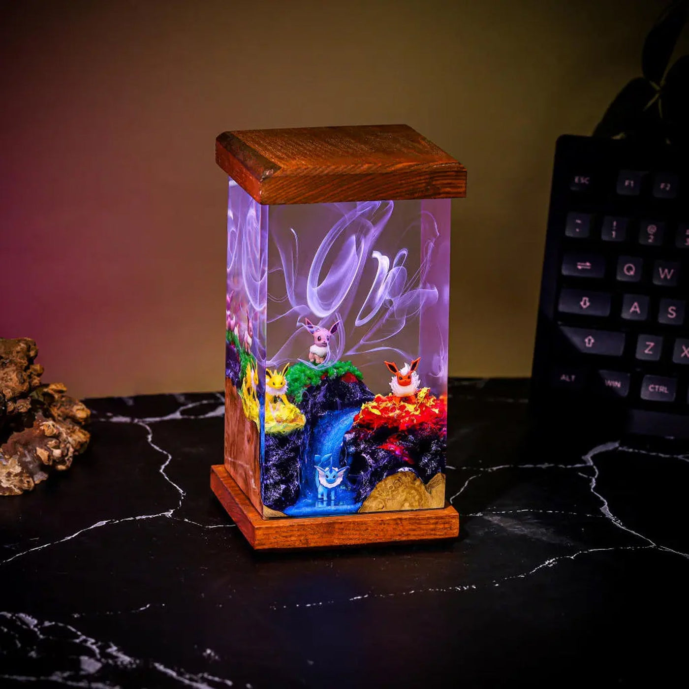 Pokemon Eevee Evolution Epoxy Resin Lamp, Night Light