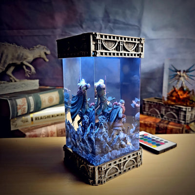 LOTR Lord Of Rings Gimli And Legolas Diorama Epoxy Resin Lamp, Night Light, Wireless Lights
