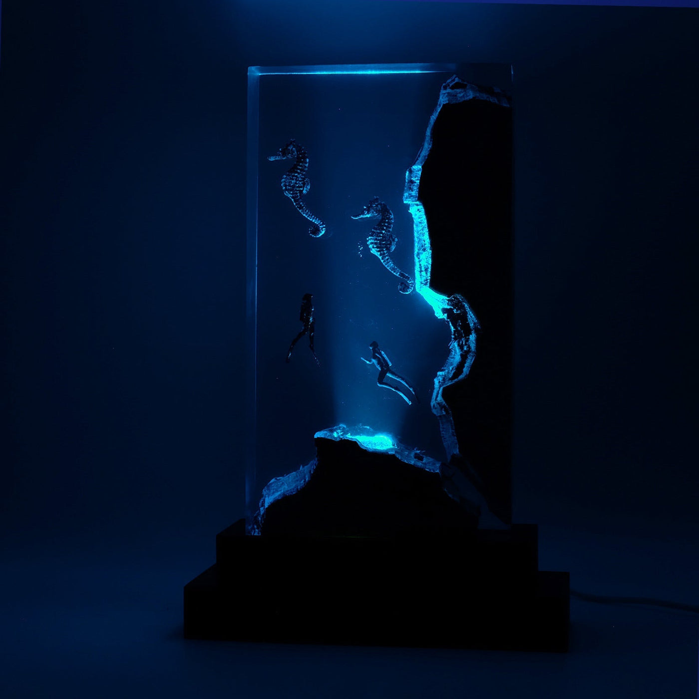 Seahorses & Divers - High Quality Epoxy Resin Lamp