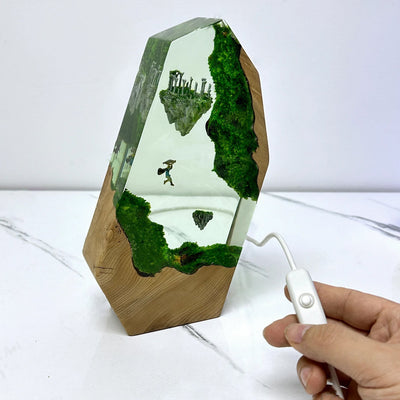 Zelda Link and Sky Islands Epoxy Resin Lamp, Night Light