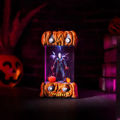 Halloween Horror Jason Voorhees Friday the 13th Pumpkin Epoxy Resin Lamp, Night Light, Wireless Lights