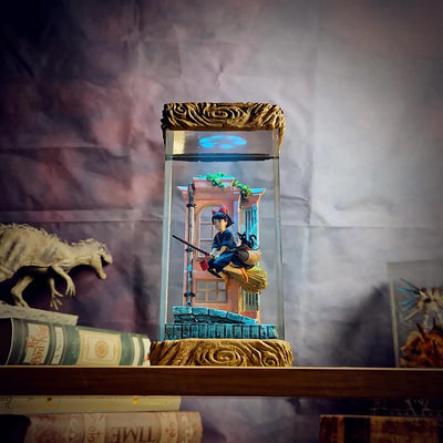 Ghibli Kiki Delivery Service Diorama Epoxy Resin Lamp, Night Light, Wireless Lights