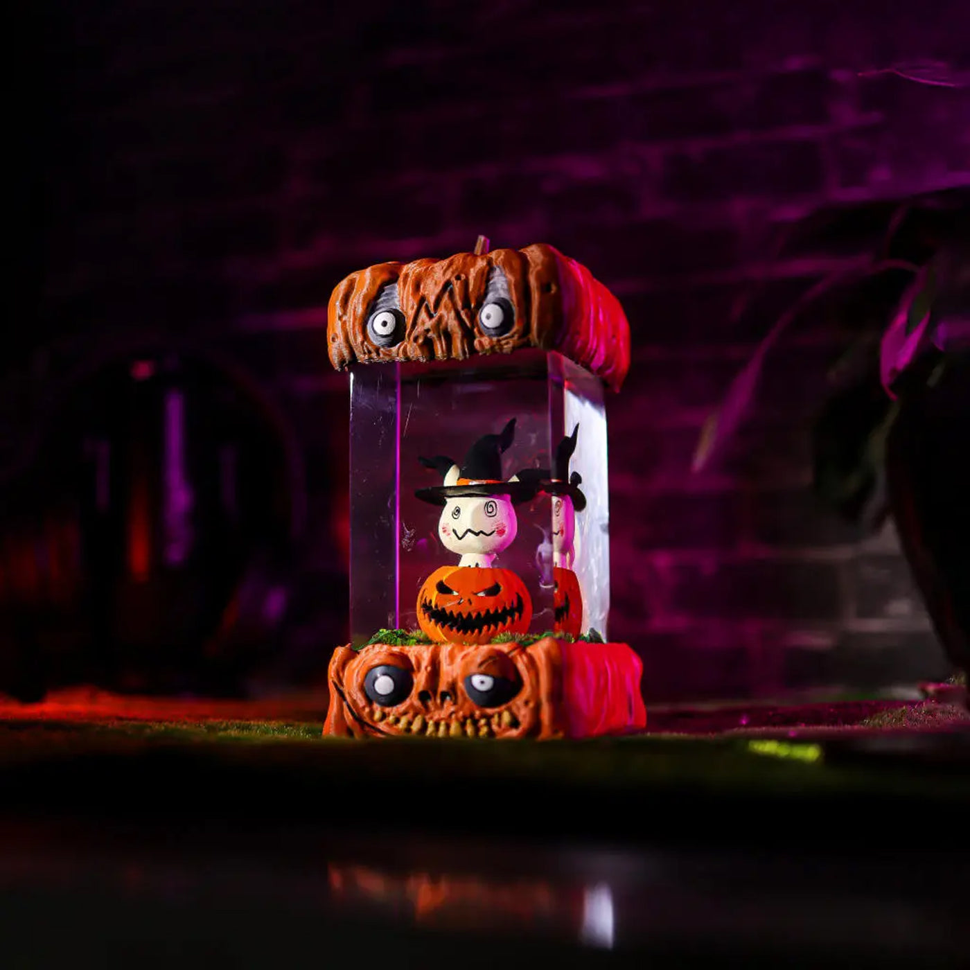 Halloween Spooky Pokemon Mimikyu Pumpkin Epoxy Resin Lamp, Night Light, Wireless Lights