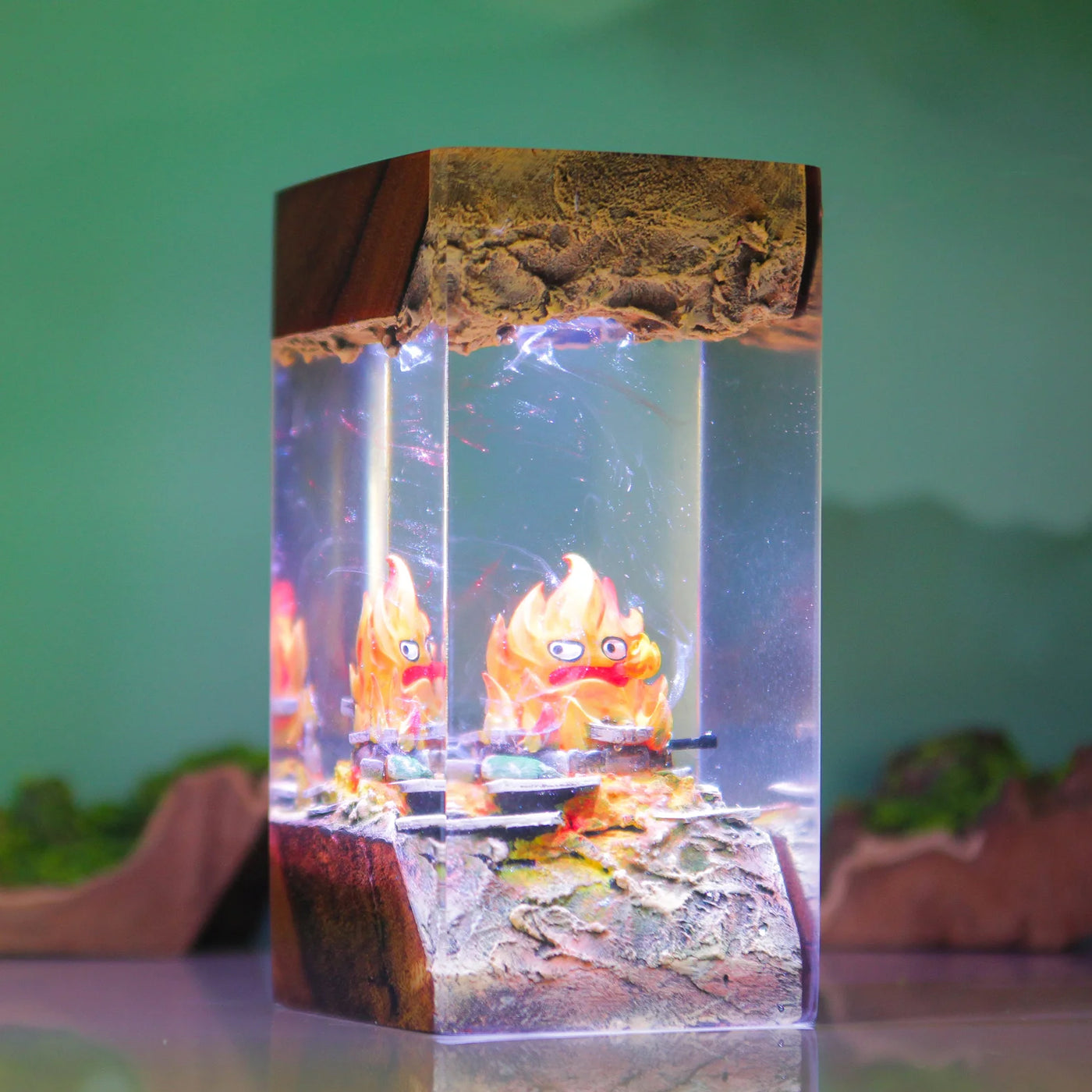 Howl’s Moving Castle Calcifer Epoxy Resin Lamp, Night Light