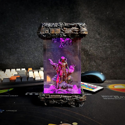 Predator Alien Space Monster Diorama Epoxy Resin Lamp, Night Light, Wireless Lights