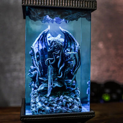 Cthulhu Monster Diorama Epoxy Resin Lamp, Night Light, Wireless Lights