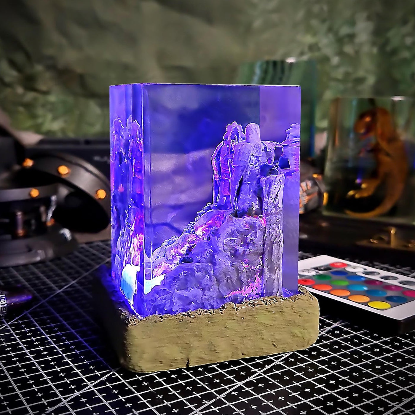 Naruto Final Valley Hashirama Madara Epoxy Resin Lamp, Night Light, Wireless Lights