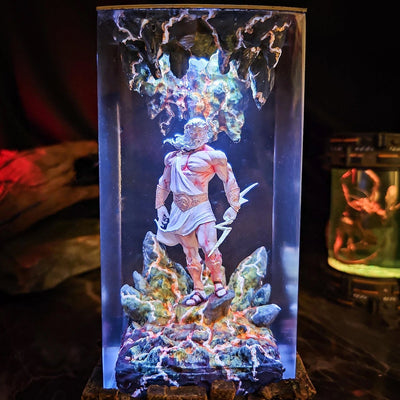 Mythology Zeus Diorama Epoxy Resin Lamp, Night Light, Wireless Lights