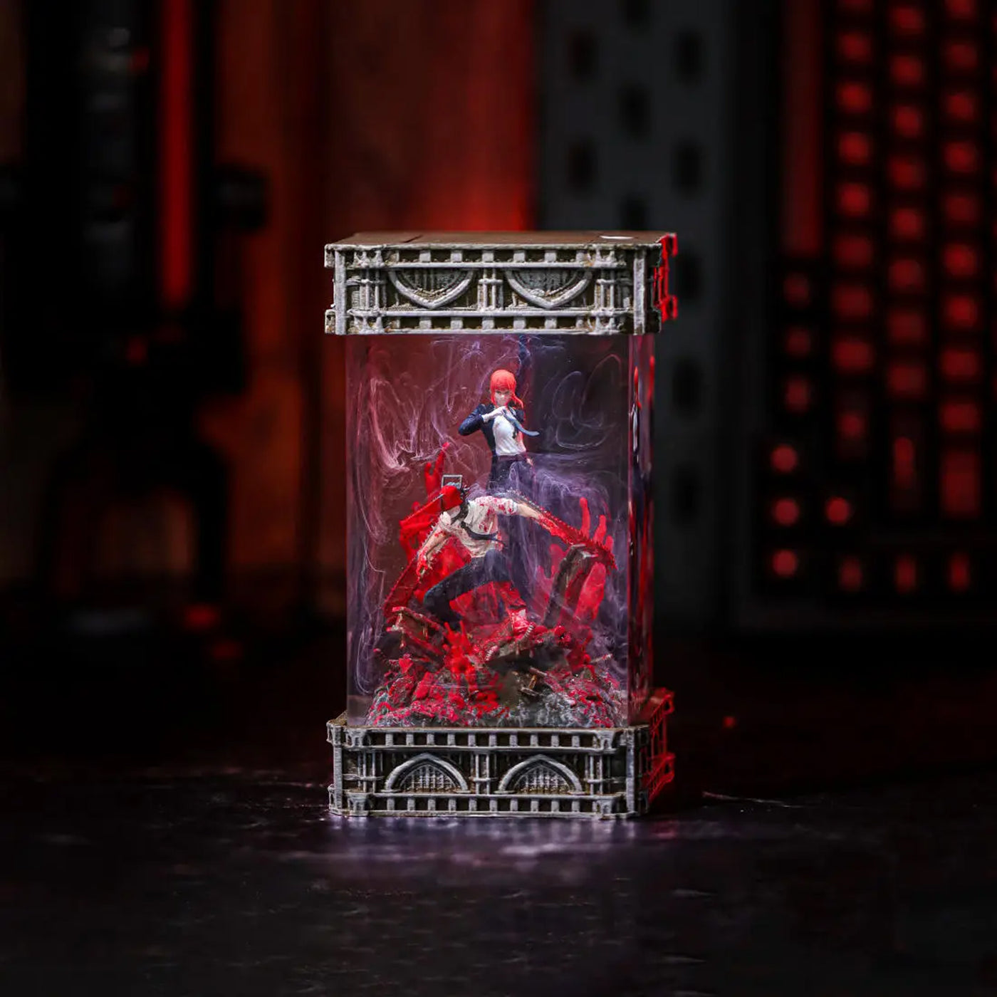 Chainsaw Man Denji & Makima Diorama Epoxy Resin Lamp, Night Light, Wireless Lights