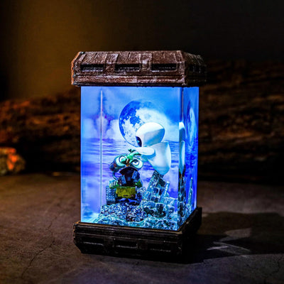 Wall E and Eve Epoxy Resin Lamp, Night Light, Wireless Lights