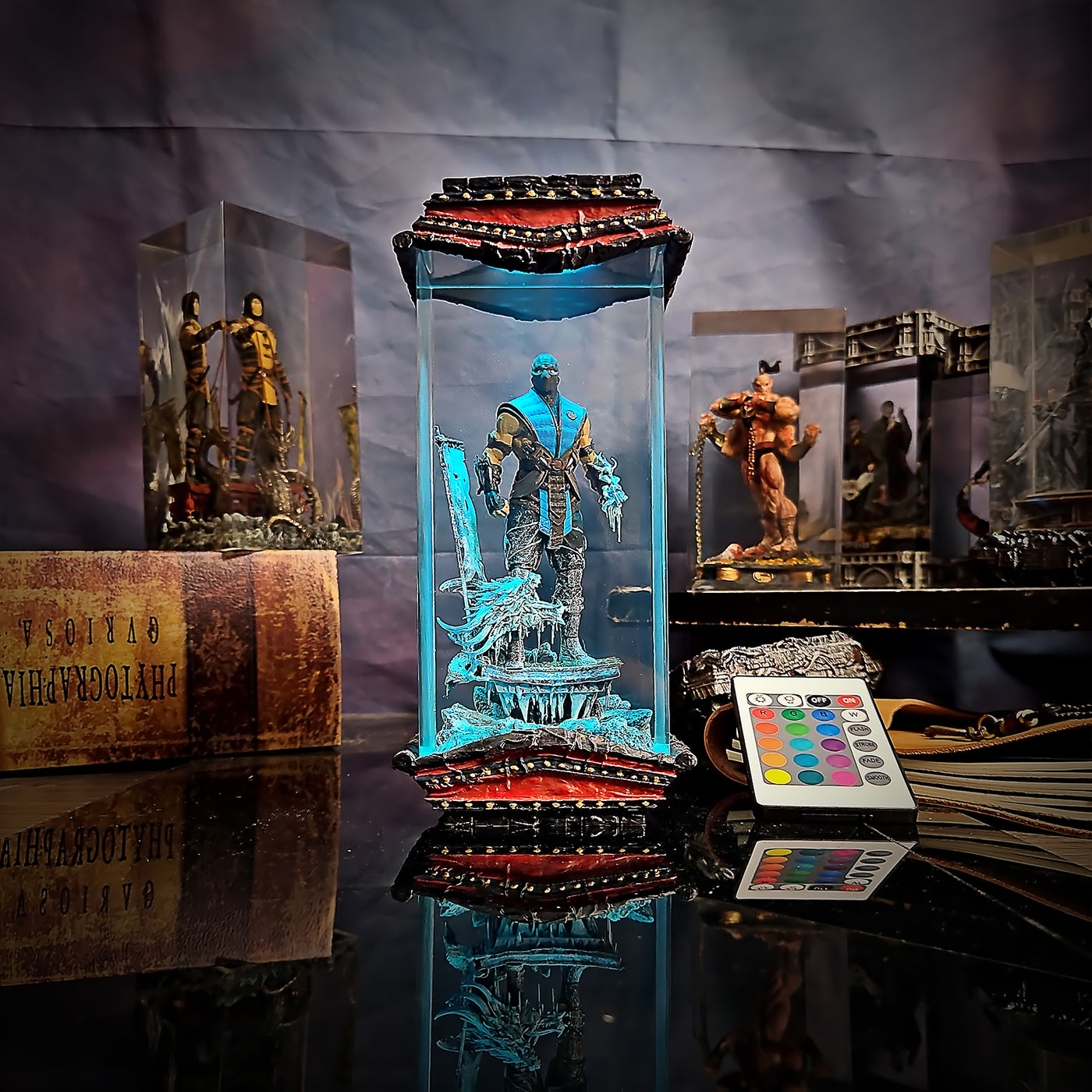 Mortal Kombat Sub-Zero Kuai Liang Epoxy Resin Lamp, Night Light, Wireless Lights
