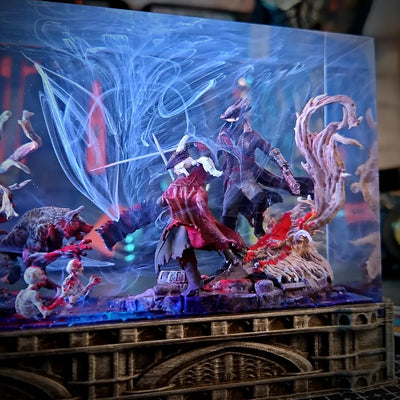 Bloodborne The Hunter and Lady Maria Diorama Diorama Epoxy Resin Lamp, Night Light, Wireless Lights