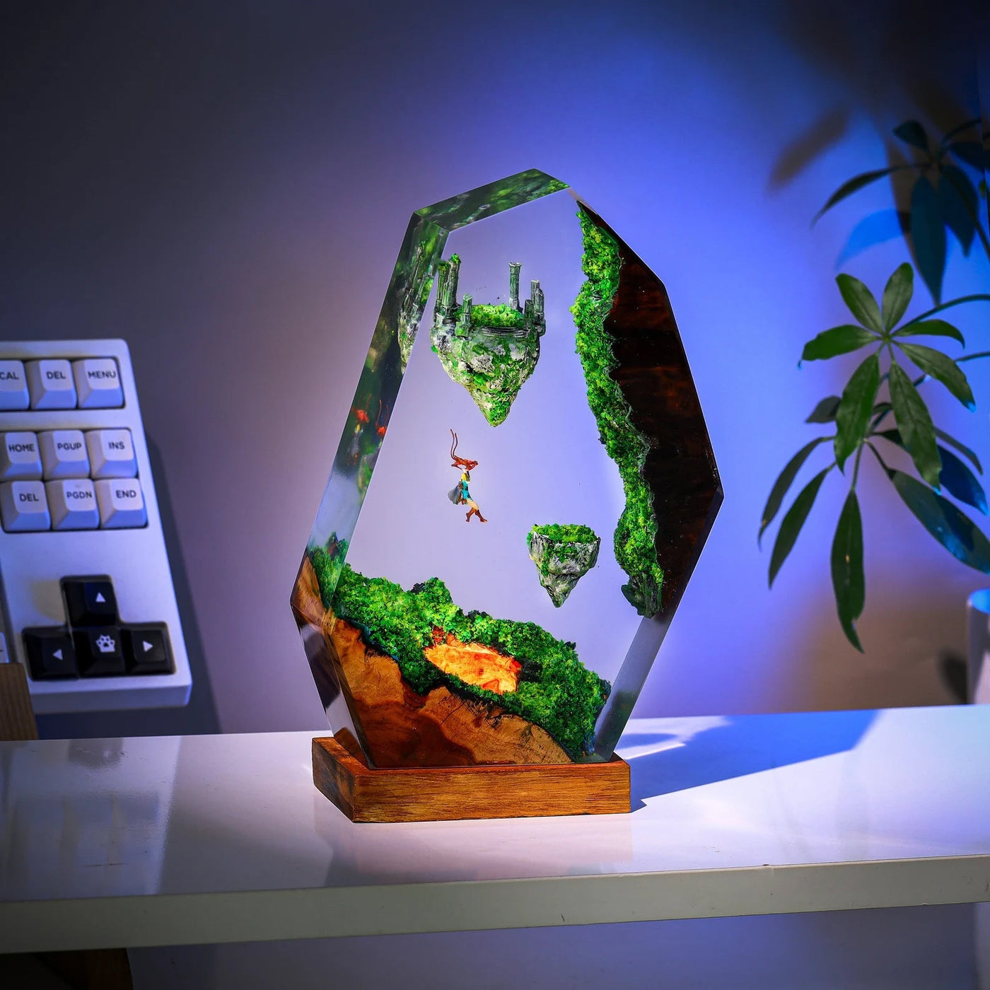 Zelda Link and Sky Islands Epoxy Resin Lamp, Night Light