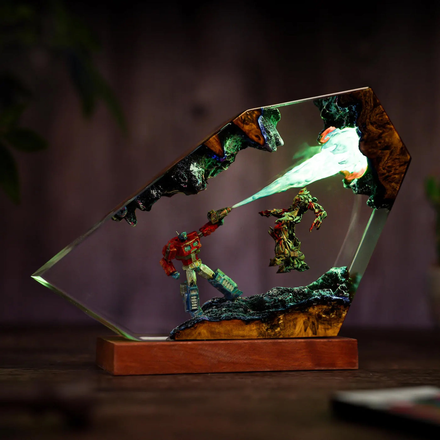 Transformer Optimus Prime Beam Attack Megatron Epoxy Resin Lamp, Night Light