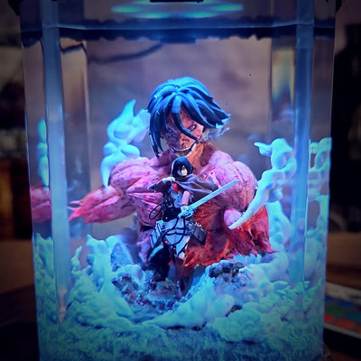 Attack On Titan Eren Yeager Jaeger Diorama Epoxy Resin Lamp, Night Light, Wireless Lights