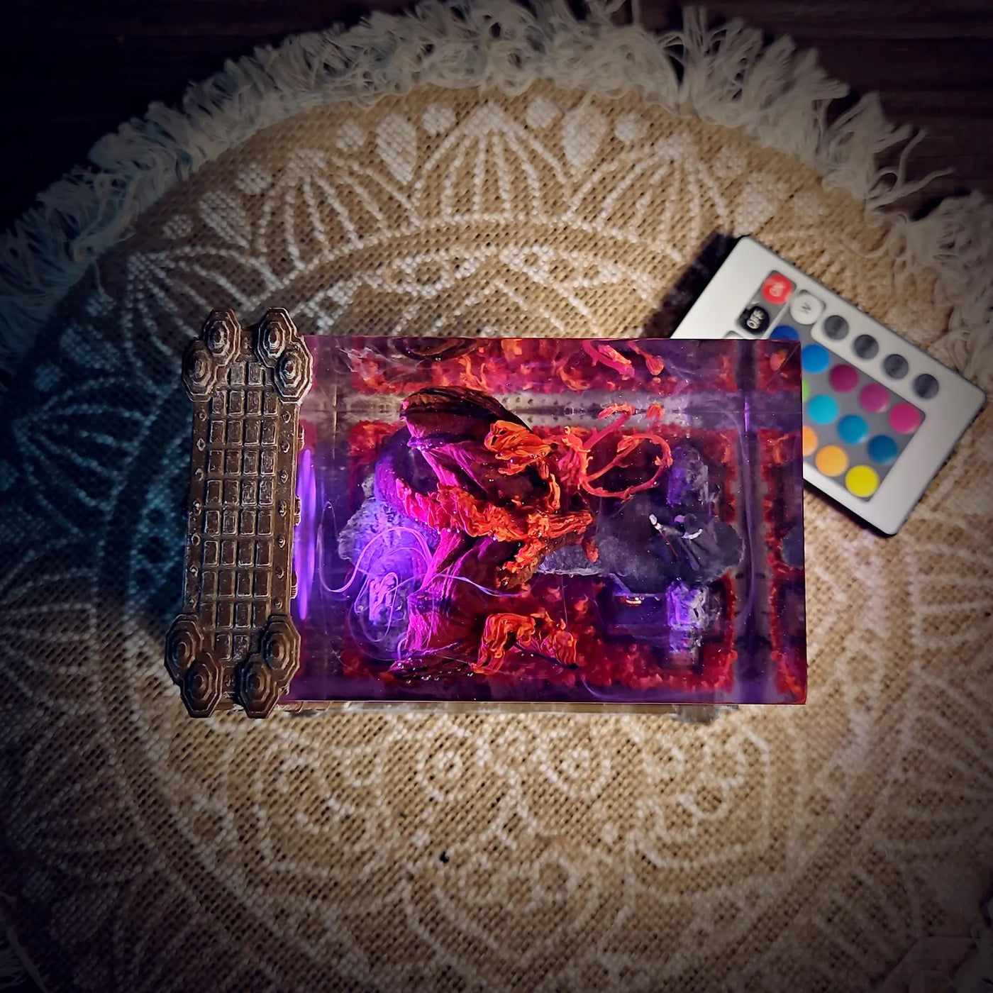 LOTR Lord Of Rings Balrog vs Gandalf Diorama Epoxy Resin Lamp, Night Light, Wireless Lights