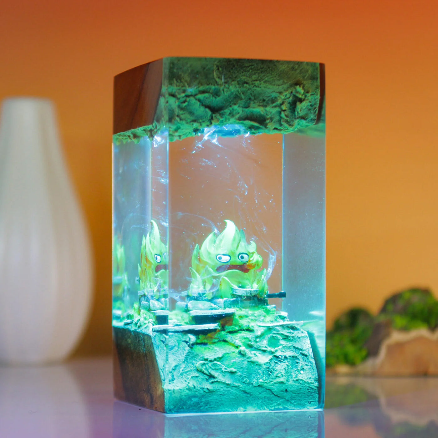 Howl’s Moving Castle Calcifer Epoxy Resin Lamp, Night Light