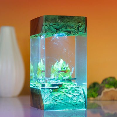Howl’s Moving Castle Calcifer Epoxy Resin Lamp, Night Light
