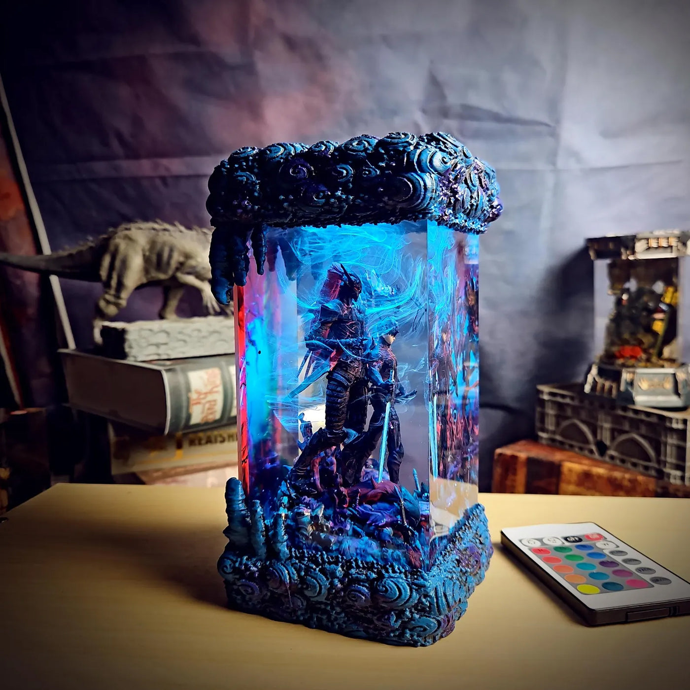 Solo Leveling Sung Jin-woo Beru Blood-Red Commander Igris Diorama Epoxy Resin Lamp, Night Light, Wireless Lights